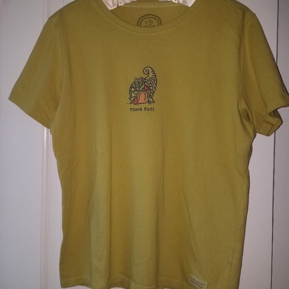 'Thank Full' Life is Good Graphic Short Sleeved Tee Shirt - Picture 3 of 7